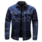 Angelo Ricci™ Denim Cowboy Plaid Jeans Outwear Shirt