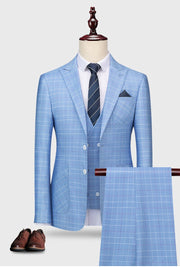 Angelo Ricci™ Designer Plaid Formal Elegant Tailored Suit