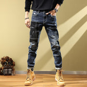 Angelo Ricci™ Fashion Handsome Personality Retro Patchwork Jeans