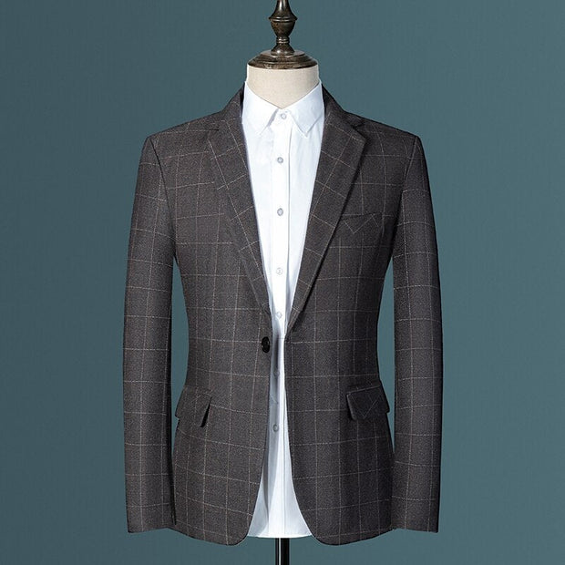 Angelo Ricci™ Plaid Business Casual Suit Blazer