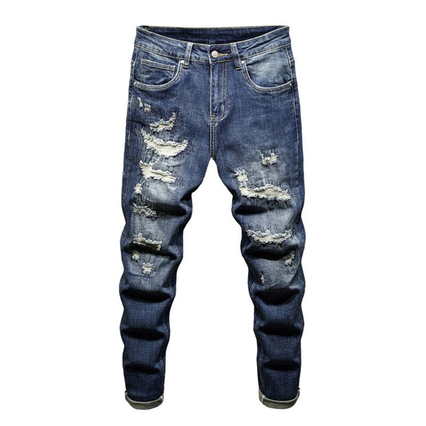 Angelo Ricci™ Ripped Repair Patch Stretch Jeans