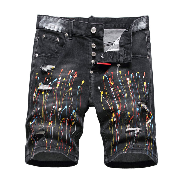 Angelo Ricci™ High Street Holes Fit Jeans Shorts