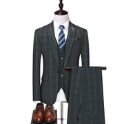 Angelo Ricci™ Classic Plaid High-end Business 3-Pieces Suit