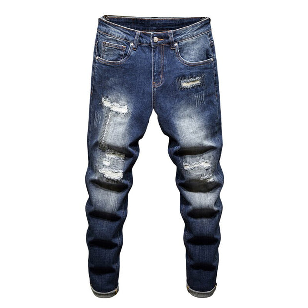 Angelo Ricci™ Ripped Repair Patch Stretch Jeans