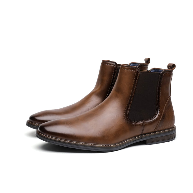 Angelo Ricci™ Designer Leather Comfortable Slip-On Chelsea Boots