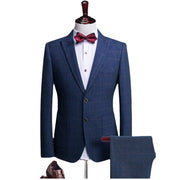 Angelo Ricci™ Tailored Plaid Formal Business-Men 3-Piece Suit