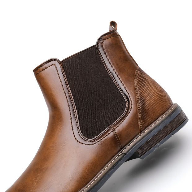 Angelo Ricci™ Designer Leather Comfortable Slip-On Chelsea Boots