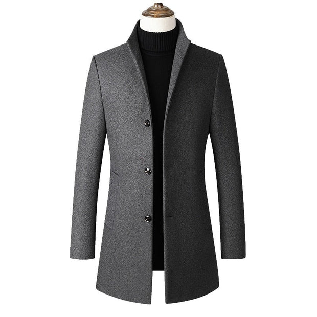 Angelo Ricci™ Winter Executive Business-Men Woolen Long Trench Coat