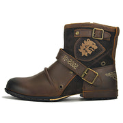 Angelo Ricci™ Western Cowboy Buckle Ankle Martin Boots