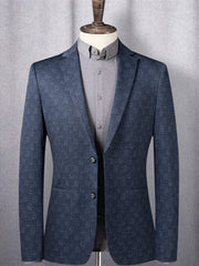 Angelo Ricci™ Boutique Fashion Slim Blue Plaid Casual Business Blazer