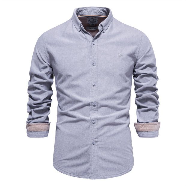 Angelo Ricci™ Brand Cotton Business Casual Oxford Dress Shirt