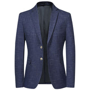 Angelo Ricci™ Single-Breasted Plaid Business Casual Blazer