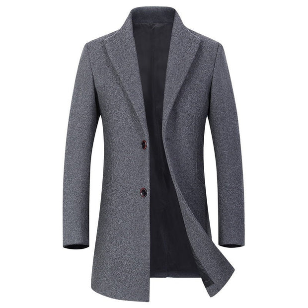 Angelo Ricci™ Winter Executive Business-Men Woolen Long Trench Coat