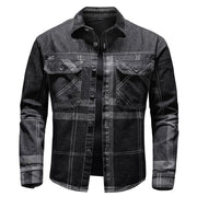 Angelo Ricci™ Denim Cowboy Plaid Jeans Outwear Shirt