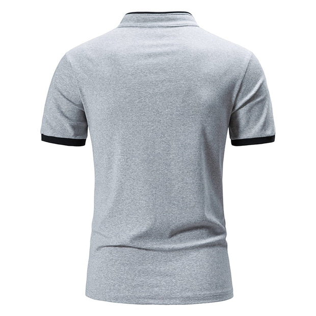 Angelo Ricci™ Cotton Short Sleeve Solid Color Polo Shirt