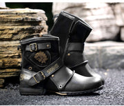 Angelo Ricci™ Western Cowboy Buckle Ankle Martin Boots