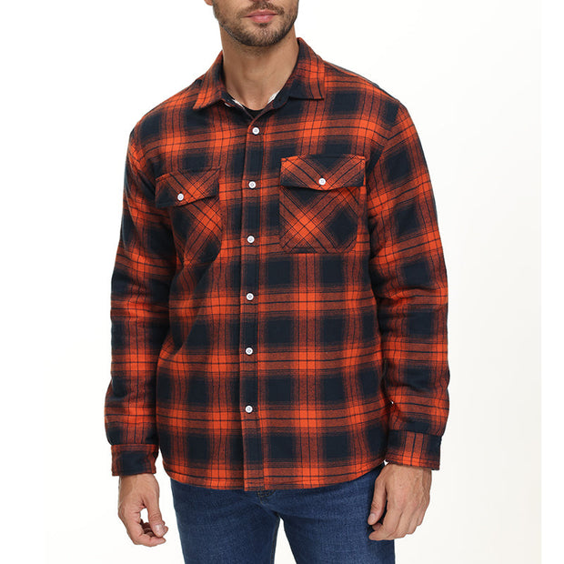 Angelo Ricci™ Fleece Plaid Flannel Sherpa Shirt Jacket