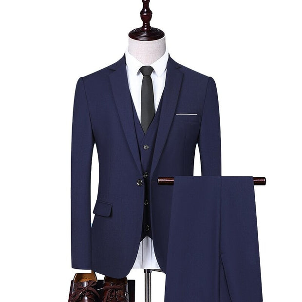 Angelo Ricci™ Fashion Solid Color Business Office 3-Piece Suit