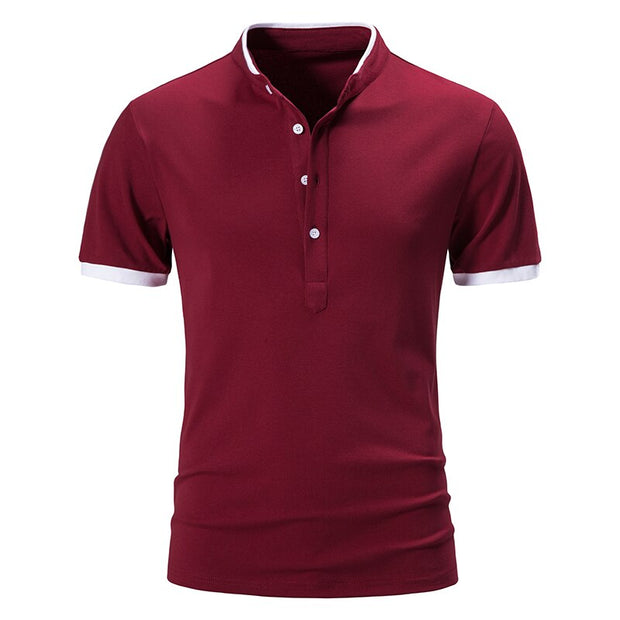 Angelo Ricci™ Cotton Short Sleeve Solid Color Polo Shirt