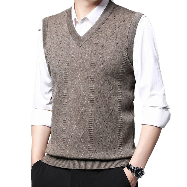 Angelo Ricci™ Formal V-Neck Sleeveless Knit Sweater Vest