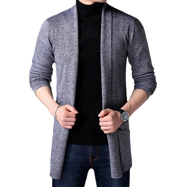 Angelo Ricci™ Knitted Wool Slim Fashion Long Cardigan
