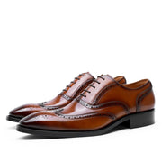 Angelo Ricci™ Formal Genuine Leather Business-Men Brogue Oxford Shoes