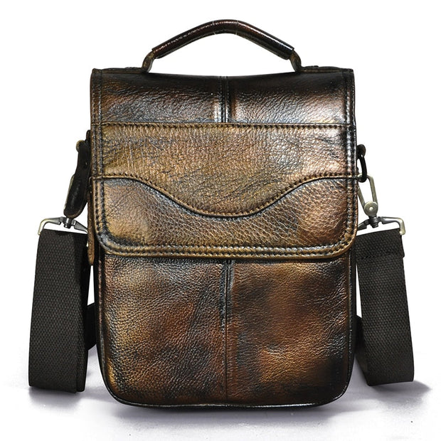 Angelo Ricci™ Casual Design Tablet Size Leather Crossbody Bag