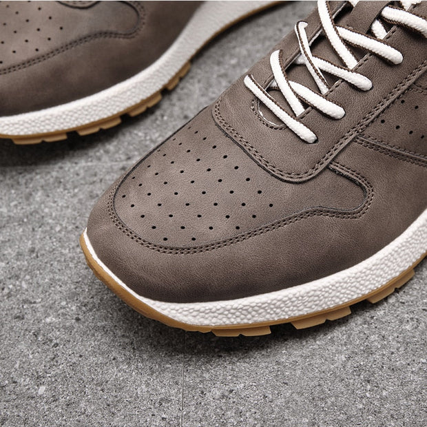 Angelo Ricci™ Leather Comfy Walking Jogging Sneakers
