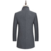 Angelo Ricci™ Boutique Stand Collar Woolen Business Long Coat