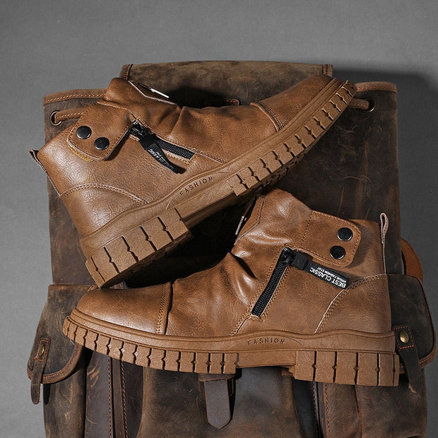 Angelo Ricci™ Vintage High Chelsea Motorcycle Rubber Boots
