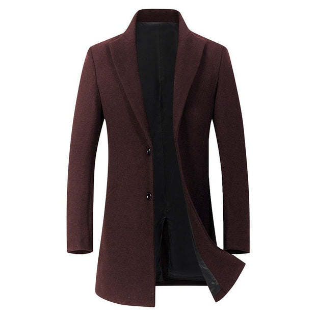 Angelo Ricci™ Winter Executive Business-Men Woolen Long Trench Coat