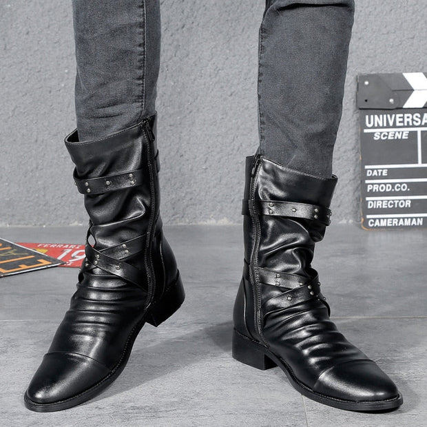 Angelo Ricci™ Punk Rock Biker Leather Boots