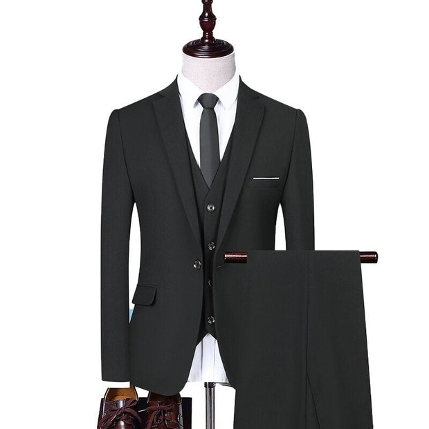 Angelo Ricci™ Fashion Solid Color Business Office 3-Piece Suit