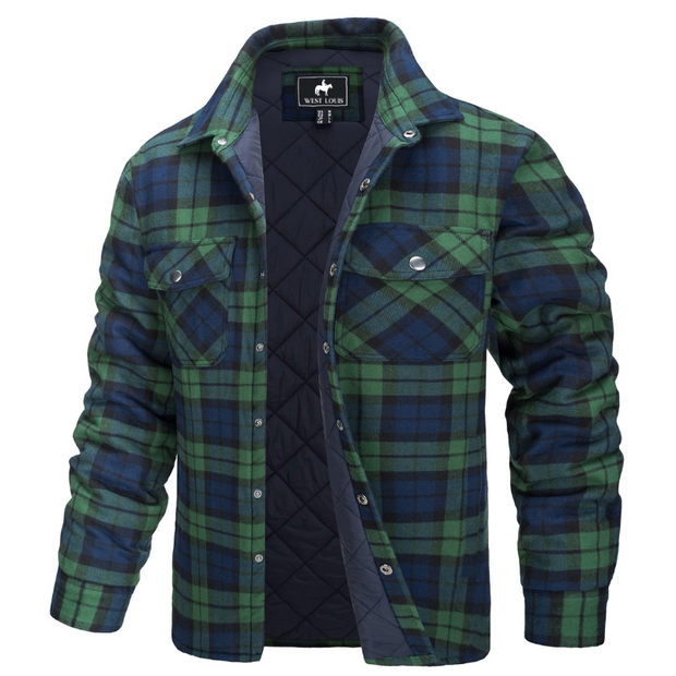 Angelo Ricci™ Autumn Cotton Quilted Lined Flannel Shirt Jacket