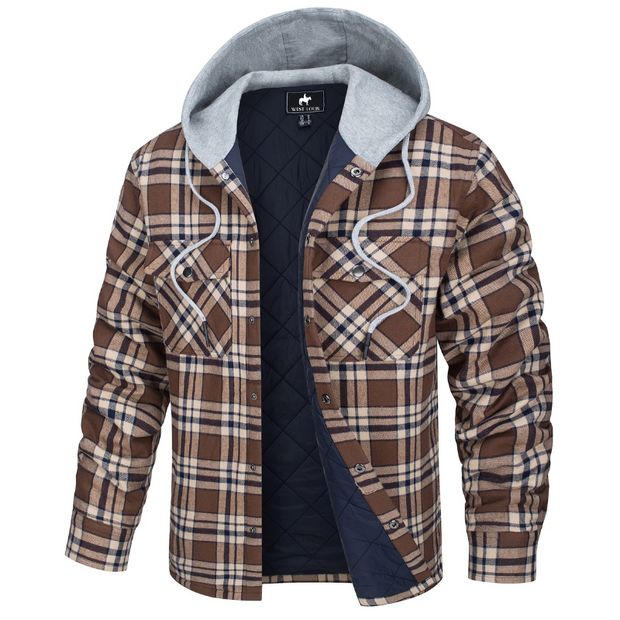 Angelo Ricci™ Lumberjack Cotton Flannel Hooded Jacket