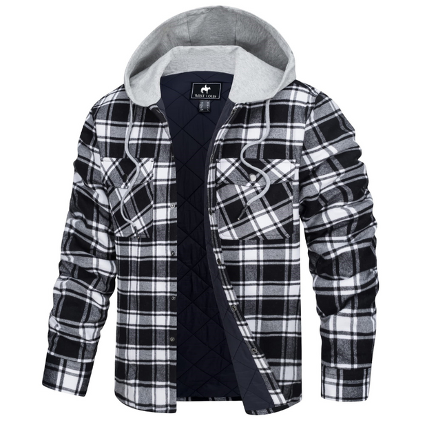 Angelo Ricci™ Lumberjack Cotton Flannel Hooded Jacket