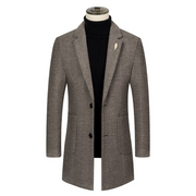 Angelo Ricci™ Single-Breasted Woolen Business Casual Trench Coat