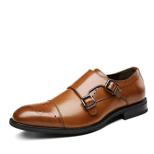 Angelo Ricci™ Genuine Leather British Design Double Buckle Oxfords