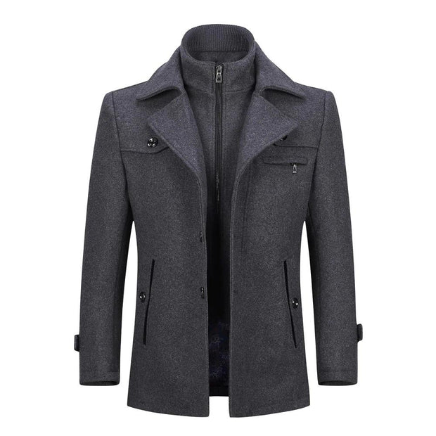 Angelo Ricci™ Double Collar Single Breasted Coat