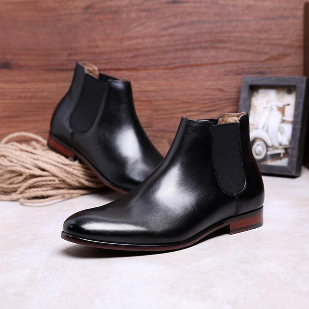 Angelo Ricci™ British Style Chelsea Leather Boots