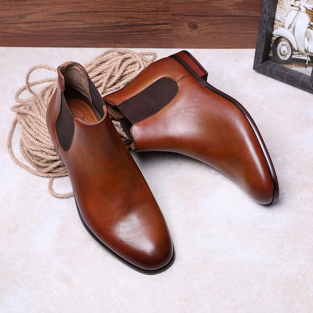 Angelo Ricci™ British Style Chelsea Leather Boots