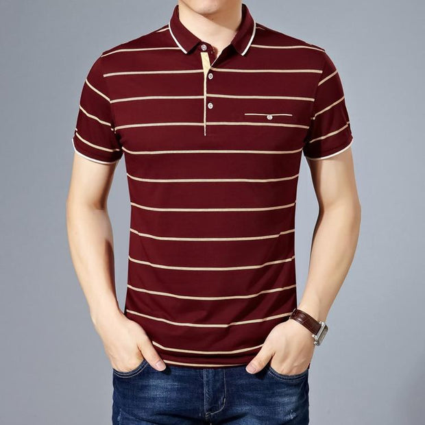 Angelo Ricci™ Cotton Fashion Striped Polo