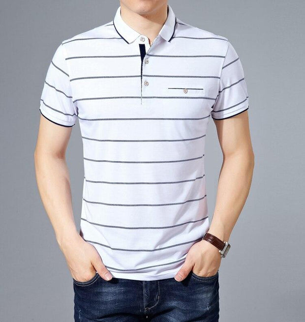 Angelo Ricci™ Cotton Fashion Striped Polo