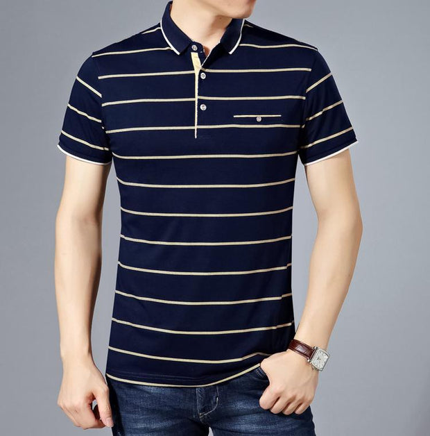 Angelo Ricci™ Cotton Fashion Striped Polo