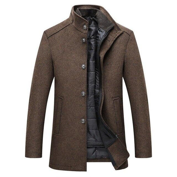 Angelo Ricci™ Single Breasted Thick Wool Coat