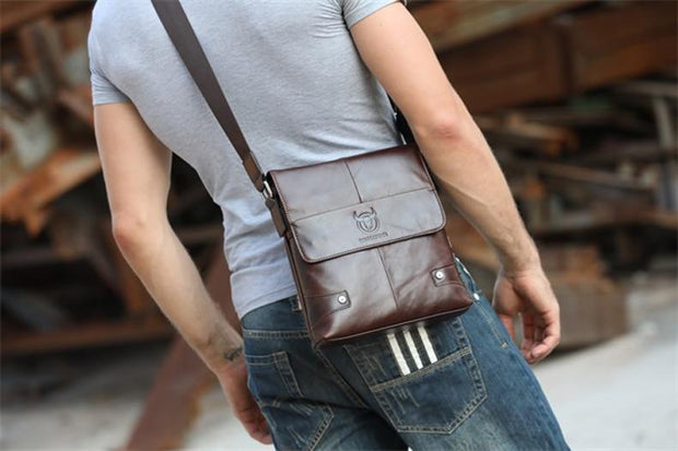 Angelo Ricci™ Genuine Leather Vintage Crossbody Bag