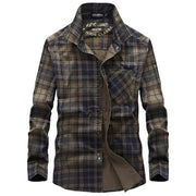 Angelo Ricci™ Masculin Long Sleeve Plaid Shirt