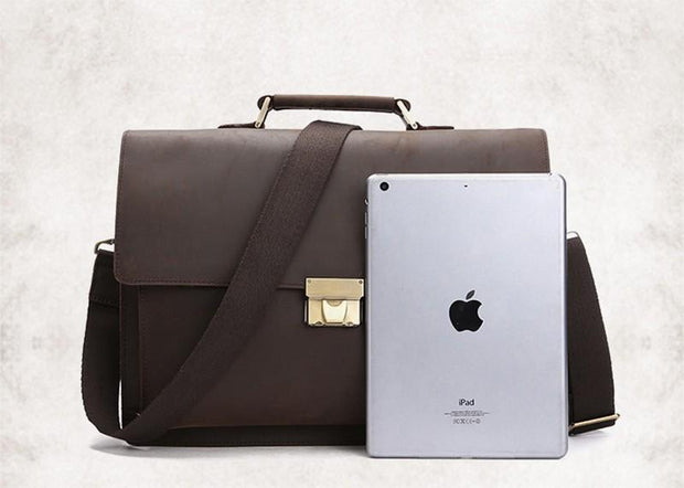 Angelo Ricci™ Vintage Style Leather Briefcase