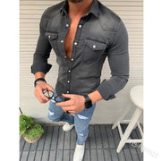 Angelo Ricci™ Turndown Washed Jeans Shirt