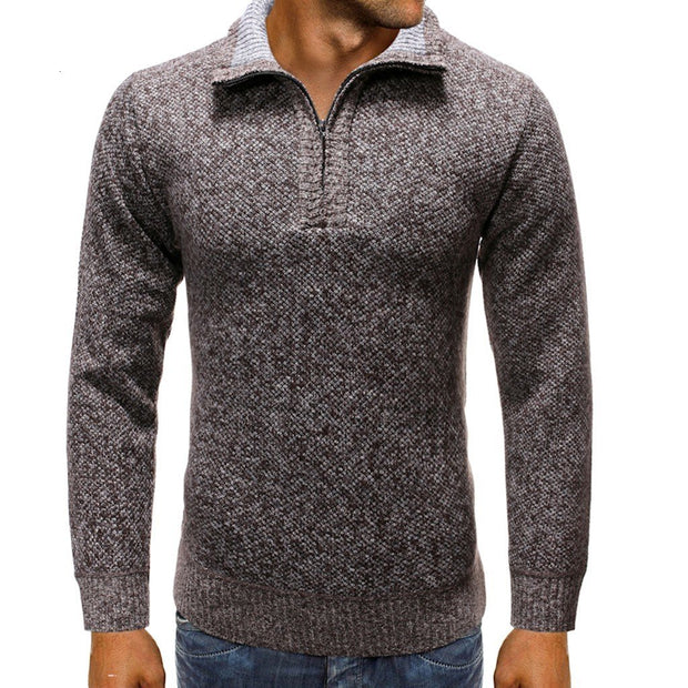 Angelo Ricci™ Knitted Neck Zipper Sweater